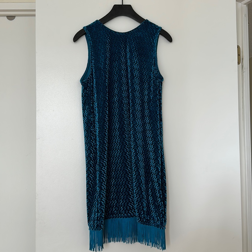 Velvet fringed flapper dress